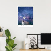 Poster Astronaute dans l'espace avec ballon de lune cosmo (Bureau à domicile)