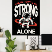 Poster Astronaute dans l'espace explorant l'univers infin (Bureau à domicile)