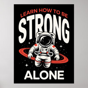 Poster Astronaute dans l'espace explorant l'univers infin