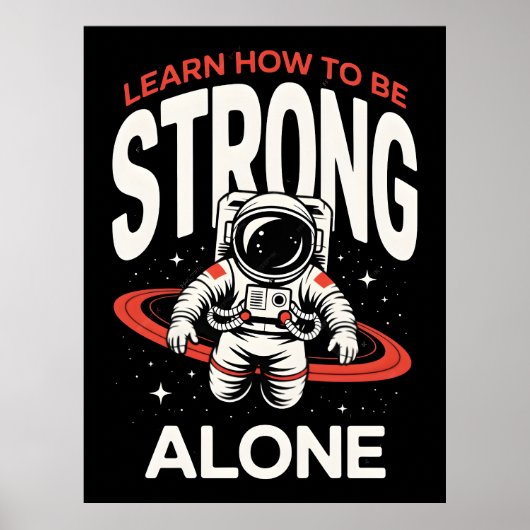 Poster Astronaute dans l'espace explorant l'univers infin (Devant)
