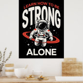 Poster Astronaute dans l'espace explorant l'univers infin (Cuisine)