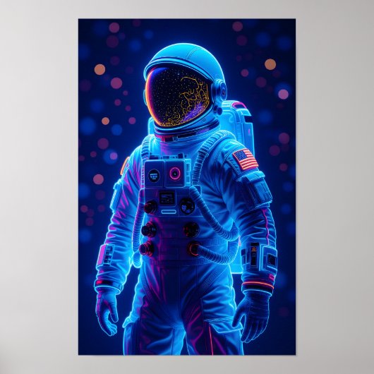 Poster Astronaute Dans L'espace Profond (Devant)