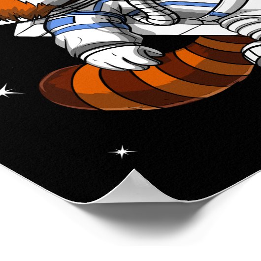Poster Astronaute de l'espace de Red Panda Bear (Coin)