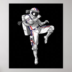 Poster Astronaute de Muay Thai