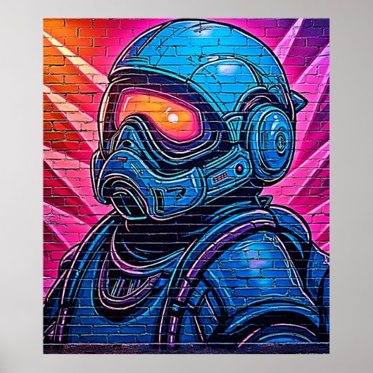 Poster Astronaute de Neon Cyberpunk (Devant)
