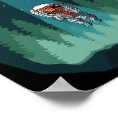 Poster Astronaute Dinosaure UFO T-Rex (Coin)