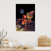 Poster Astronaute en science-fiction vintage avec robot A (Cuisine)