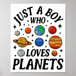 Poster Astronaute Juste Un Garçon Qui Aime Les Planètes S