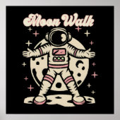 Poster Astronaute Marche Lunaire (Devant)
