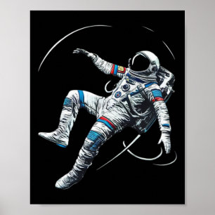 Poster Astronaute Muay Thai Boxe Karaté Kickboxing Marti