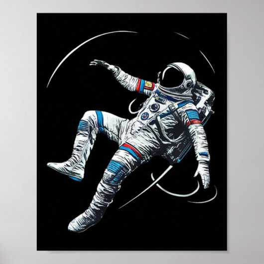 Poster Astronaute Muay Thai Boxe Karaté Kickboxing Marti (Devant)