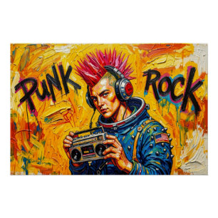 POSTER ASTRONAUTE PUNK ROCK 3
