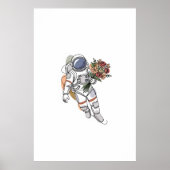 Poster astronaute simple une ligne art continu (Devant)