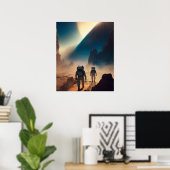 Poster astronaute sur planète mistique (Bureau à domicile)