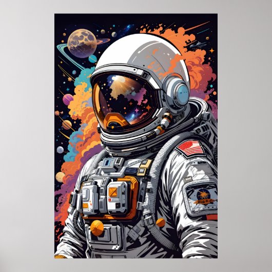 Poster Astronautes Dans L'Espace (Devant)