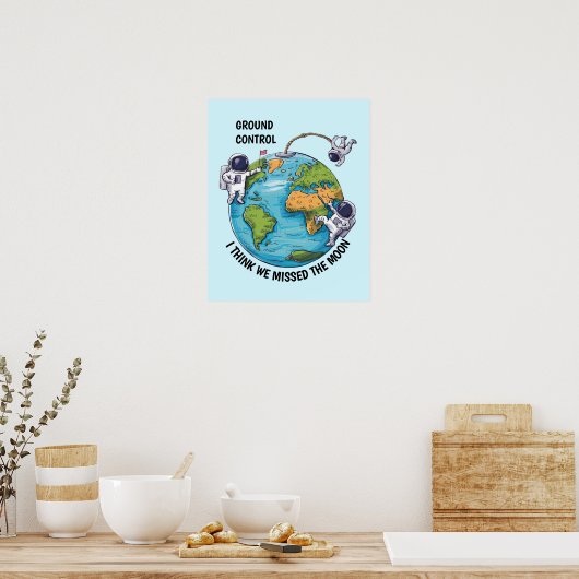 Poster Astronautes en flottant (Cuisine)