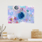 Poster Astronautes et planètes Univers extérieur (Cuisine)