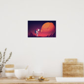 Poster astronautes explorant l'espace avec étoiles et pla (Cuisine)