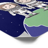 Poster Astronautes parents avec des couleurs assourdies p (Coin)