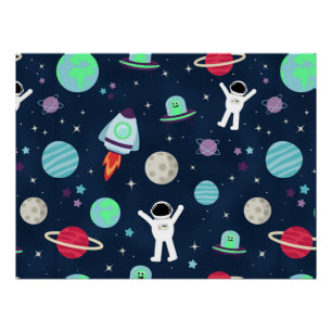 Poster Astronautes Planètes Fusées et Aliens