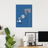 Poster Astronome Jouer Au Basket (Bureau à domicile)