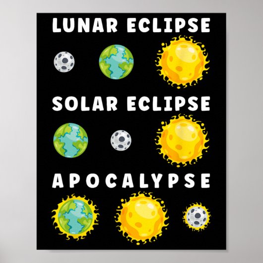 Poster Astronomie de l'Apocalypse d'Éclipse solaire lunai (Devant)