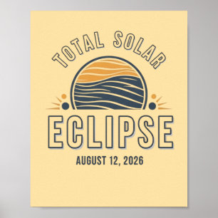 Poster Astronomie Éclipse solaire totale 2026 Totalité Ao