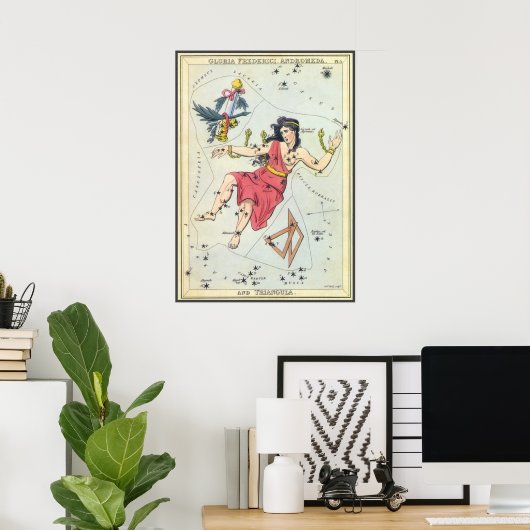 Poster Astronomie Vintage, Étoiles de Constellation, Andr (Bureau à domicile)
