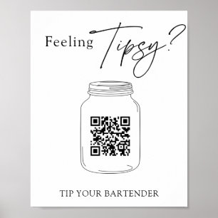 Poster Astuce virtuelle Jar QR Code Astuce Votre barman S