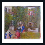 Poster At Home with the Folks at Klimt's House<br><div class="desc">A personal favorite: several figures from an illuminated manuscript calendar hanging out on a Klimt calendar page.</div>