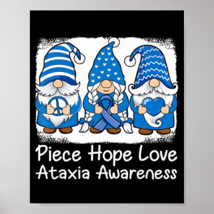 Poster Ataxia Support gnomes avec ruban Bleu Ataxia Awar