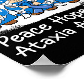 Poster Ataxia Support gnomes avec ruban Bleu Ataxia Awar (Coin)