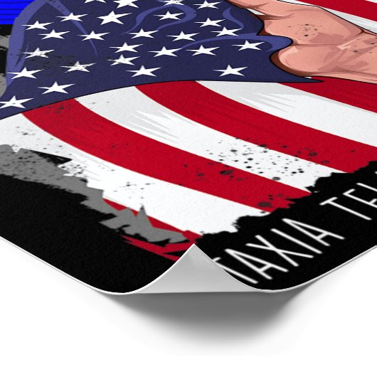 Poster Ataxia Telangiectasia Sensibilisation Drapeau amér (Coin)