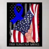 Poster Ataxia Telangiectasia Sensibilisation Drapeau amér (Devant)
