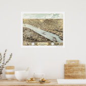 Poster Atchison, KS Carte panoramique - 1869 (Cuisine)