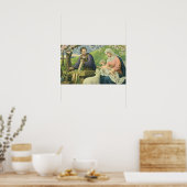 Poster Atelier de Joseph avec Marie et l'Enfant Jésus (Cuisine)