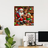 Poster Atelier de Père Noël de Noël festif (Bureau à domicile)