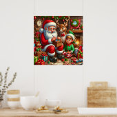 Poster Atelier de Père Noël de Noël festif (Cuisine)