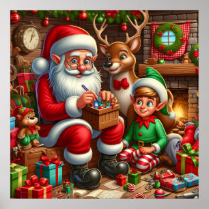 Poster Atelier de Père Noël de Noël festif