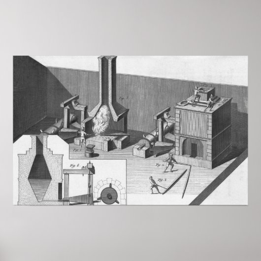 Poster Atelier d'étain, gravé par Benard, Robert (Devant)
