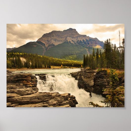 Poster Athabasca Falls Canada stylisé (Devant)