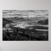 Poster Athabasca Lookout, Monochrome Scenery Photography (Devant)