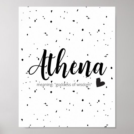 Poster Athéna Nom Art Imprimer Signification Filles Bébée (Devant)