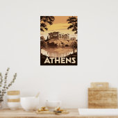 Poster Athènes d'inspiration vintage - Parthénon emblémat (Cuisine)