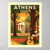 Poster Athènes Géorgie vintage (Devant)