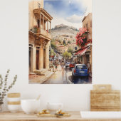 Poster Athènes Grèce aquarelle (Cuisine)