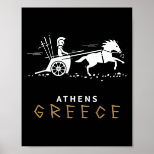 Poster Athènes Grèce Char Travel Vacances Hommes Et Garço