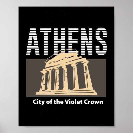 Poster Athènes Grèce Conception de monument de voyage vin (Devant)