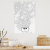 Poster Athènes, Grèce (noir sur blanc) (Cuisine)