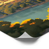 Poster Athènes Grèce Vintage célèbre Travel Place (Coin)